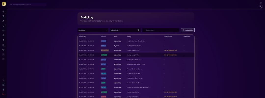 FwChange Compliance Dashboard