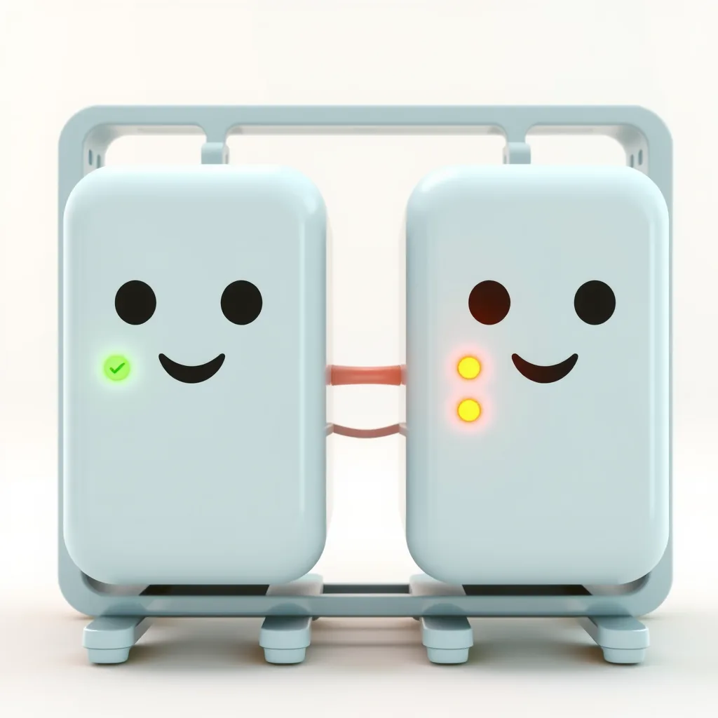 Zwei redundante Firewall-Appliances im Serverschrank, eine aktiv und eine im Standby